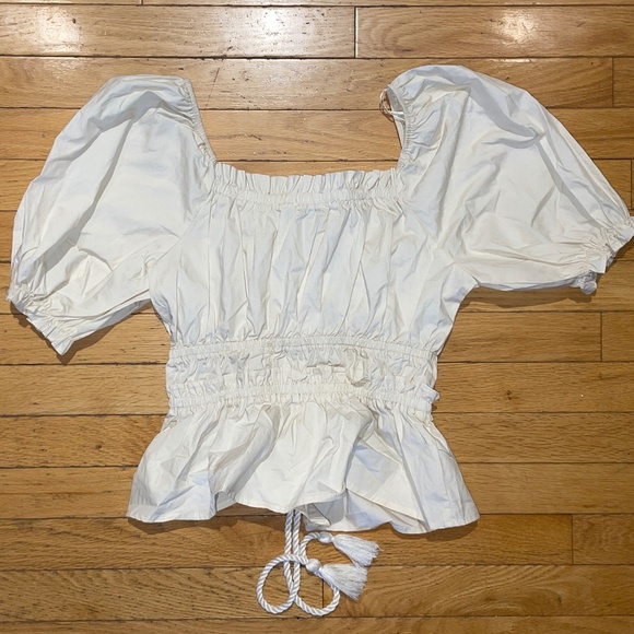 Brand New Moon River Smocked Square Neck Blouse - Picture 4 of 9